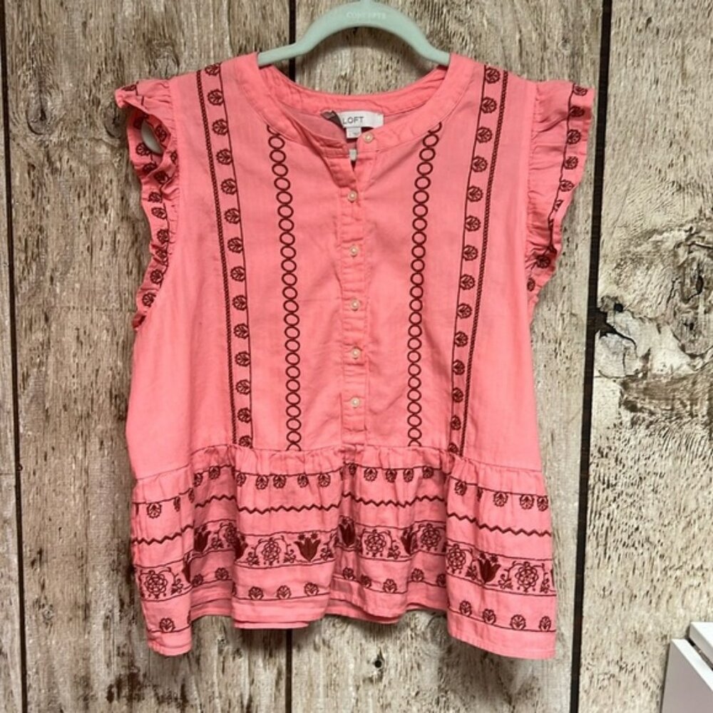 Loft Embroidered Blouse size L